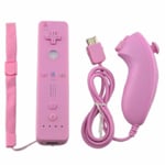 Télécommande Wiimote + Nunchuck Pour Nintendo Wii Et Wii U - Rose