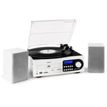 Chaîne stéréo Audiola/Majestic platine vinyle USB SD MMC MP3 FM -blanche