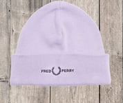 Fred Perry Lilac Turn Up Classic Beanie Hat One Size  Unisex New Tags C4114W