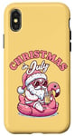 iPhone X/XS Christmas in July - Santa Flamingo Floatie - Summer Xmas Case