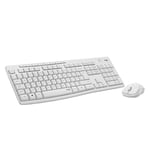 Logitech MK295 Silent Wireless Mouse & Keyboard Combo with SilentTouch Technology, Full Numpad, Advanced Optical Tracking, Lag-Free Wireless, 90% Less Noise, QWERTY UK English Layout - White