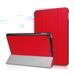 iPad (2017) tri-fold läderfodral - Röd Röd
