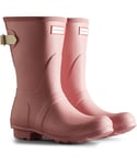 Hunter Womens Short Back Adjustable Patterned Wellingtons - Pink - Size UK 6