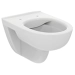 Ideal Standard i.life A vägghängd toalett, utan spolkant, rengöringsvänlig, vit