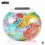 Solar Mosaic Glass Globe Colour Changing Ball Table Led Outdoor B White Muiti-color