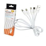 Trade Shop - Cable De Charge Usb 4in1 Microusb Type C + 2 Lightning Iphone Linq Ip-7744