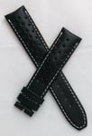 20 mm BLACK SPORTS STYLE PIN BUCKLE LEATHER WATCH STRAP to fit TAG Heuer AUTAVIA