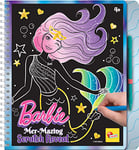 Lisciani - Barbie - Carnet de Croquis Sirène à Gratter - Livre Magique à Colorier et à Décorer - Jeu Créatif - Pages Multicolores - Pour Filles à Partir de 4 ans