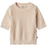 Wheat Alva Kortärmad Stickad Topp Sandshell | Beige | 110 cm