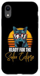 Coque pour iPhone XR Total Solar Eclipse 2024 Chat avec lunettes Eclipse Souvenir