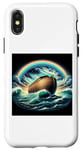 Coque pour iPhone X/XS Arche en bois de Noé sur les eaux avec un arc-en-ciel