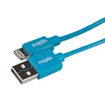 Maplin Premium Lightning to USB-A Cable Blue, 0.75m, Apple MFI Certified, for all iPhones 14, 13, 12, 11, SE, iPad Air/Mini (2019), iPad (up to 2021), Airpods (Lightning Case)
