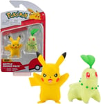 Pokemon 2in Battle Figure Double Pack - Chikorita  Pikachu Series 9