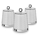 Morphy Richards 978054 Dimensions Set of 3 Round Kitchen Storage Canisters, White