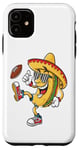 Coque pour iPhone 11 Taco Football Fiesta Cinco De Mayo Motif Jour de Jeu Amusant