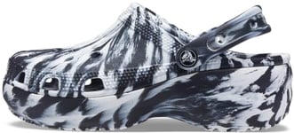 Crocs Femme Classic Platform Marbled Clog W Flat-sheets, Noir Blanc, 38/39 EU