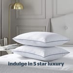 Silentnight Hotel Collection Luxury Piped Pillow Pair, Hollowfibre White 74x48cm