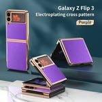 samsung Samsung Galaxy Z Flip3 5G Electroplating Cross (Purple) Hard PC Case Purple
