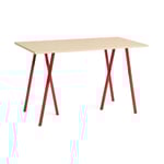HAY Loop Stand incl. support matbord 77,5x160 cm Maroon red-clear lacq. oak
