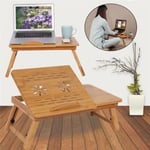 1pc Adjustable Bamboo Rack Shelf Dormitory Bed Lap Desk Port