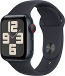 Apple Watch SE GPS + Cellular 40mm Midnight Aluminium Case with Black Sport Band MRG73KS/A