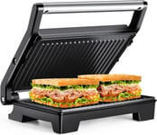 Tiastar Panini Press,1000W Sandwich Toaster with Non-Stick Plates, Toastie Make