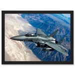 Clashman Military US Airforce F-15 Strike Eagle Fighter Photo Artwork Framed Wall Art Print A4