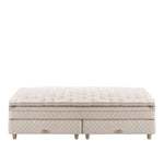 DUX - Dux 80 resårbotten/ Dux 80 resårmadrass fast/ Top Pad Bäddmadrass 210x200 cm/ Konisk läder oatmeal 12 cm - Kontinentalsängar - Beige