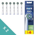 6 Brossettes ORAL-B - Cross Action - Pour brosse à dent électrique - Lot de 2