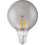 Ledvance Smart+ Wifi E27 globlampa, vit ljusfärg, rökfärgad, Ø12,4 cm