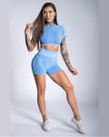 Gym Glamour Seamless Shorts Blue - S