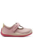 Clarks First Roller Bright Leather Baby Shoe, Pink, Size 2.5 Younger