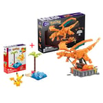 MEGA BLOKS - Bundle Pack - Charizard with 1663 Pieces (HMW05) + Pikachu’s Beach with 79 compatible bricks and pieces (HDL76). Toys for Adults, collector and toy gift set for ages 7 and up.