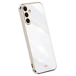 XINLI Samsung Galaxy A16 Skal med guldram - Vit