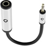 Câble adaptateur Oehlbach Jack audio [1x Jack femelle 6.35 mm - 1x Jack mâle 3.5 mm] 15 cm noir