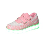 Haepe Toddler Infant Flag Baby Girls USB Breathable LED Luminous Sport Shoes Sneakers Fashion Athletic Cross Trainers Sport Trainer Led Shoes for Boys Girls Shoes Pink