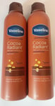 Vaseline Intensive Care Spray Moisturiser Cocoa Radiant Body Lotion 2 x 190ml