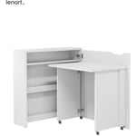 Bim Furniture - Lenart Work Concept Slim CW-02P bureau extensible avec étagères - côté droit - plateau 79 cm blanc brillant