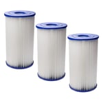 vhbw 3x Cartouche filtrante compatible avec Intex B1 piscine pompe de filtration - Filtre à eau, blanc / bleu