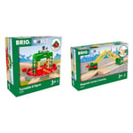 BRIO World Train Turntable & Figure for Kids Age 3 Years Up & Magnetic Action Train Crossing for Kids Age 3 Years Up