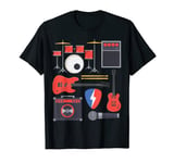Rock Star Guitar & Band Instruments Rock & Roll Music Singer T-Shirt