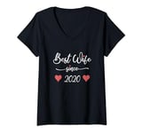 Womens 4th Year Wedding Anniversary Epic Best Wife Since 2020 V-Neck T-Shirt
