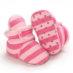 Baby Striped Non-slip Soft-soled Warm Toddler Shoes C 6-12m