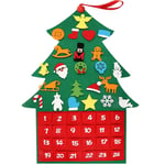 Christmas Decorations Advent Calendar 2020 Wall Hanging Santa Felt Christmas Tree with Pockets 24 Days Xmas Snowmen Countdown Calendar Christmas Ornaments, Kids Xmas Gifts