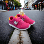 New Balance Youth's 373 Casual Strappy Shoes, Fuchsia / White