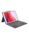 Logitech Combo Touch for iPad 10.2" 7/8/9th Gen - CH - Näppäimistö & Foliosetti - Sveitsi - Harmaa