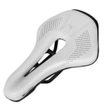 NJXM Gel bicycle seat bicycle saddle hollow Ergonomic Soft shock-resistant and breathable mountain bike saddle for bike racing bikes Most bicycles,White
