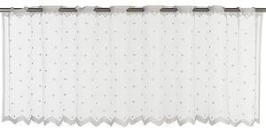Elbersdrucke Celeste 00 198763 Rideau bistrot Blanc Transparent 45 x 160 cm Rideau Court pour fenêtre de Cuisine Brise-Vue