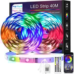 LED-remsa 40 m, PSTAR Bluetooth LED-remsa RGB 24 V