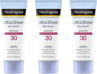 Neutrogena Ultra Sheer Dry-Touch Sunscreen Lotion, Broad Spectrum SPF 30, 3 Pack